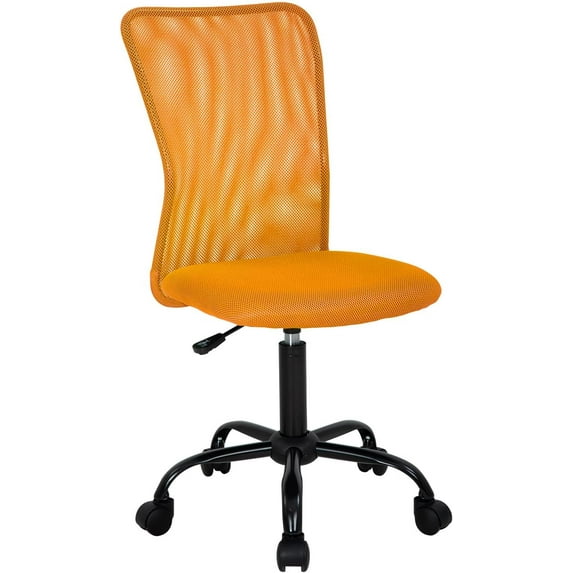 YYEAN Home Office Chair Ergonomic Mid-Back Mesh Desk Chair Computer Armless Executive Task Chair Lumbar Support Armrests Swivel Rolling PC Chairs Small Meeting for Adults,Orange