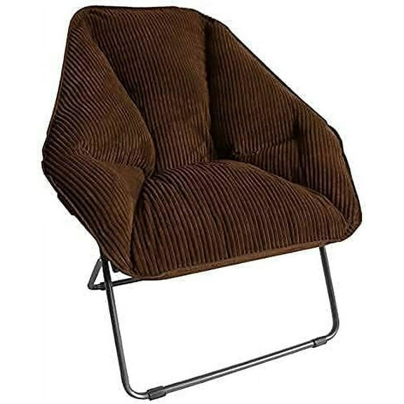 YYEAN Limited Portable Hexagon Comfortable Plush Indoor Folding Chairs for Bedroom, Accent Decoration, Dorm Room, Gaming, Reading or Living Room-Brown