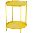 thumbnail image 1 of YYEAN Outdoor Side Table, 2-Tier Metal Round End Table 18"D x 18"W x 21"H-2-tier, Yellow, 1 of 10