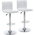 thumbnail image 1 of YYEAN PU Leather Bar Stools, Modern Square Adjustable Swivel Barstools with Back, Armless Airlift Counter Height Bar Chairs for Kitchen Dining-Pearl White, 1 of 11