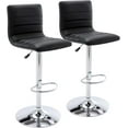 thumbnail image 1 of YYEAN PU Leather Bar Stools, Modern Square Adjustable Swivel Barstools with Back, Armless Airlift Counter Height Bar Chairs for Kitchen Dining-Black, 1 of 10