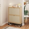 thumbnail image 1 of YYEAN Shoe Cabinet with 2 Flip Drawer Door, Freestanding Shoe Organizer, Shoe Cabinet Storage for Entryway, Shoe Storage Shoe Rack for Closet with Linen Doors Drawer in Hallway (Natural), 1 of 9