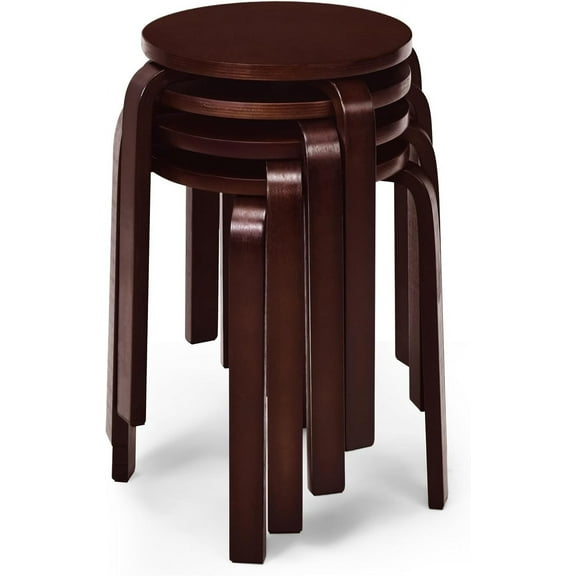 YYEAN Stacking Stools Set of 4, Portable Bentwood Nesting Stools, 18 Inch School Chairs Flexible Seating for Students Adults Classroom Elementary Home Kitchen Dining Room Use Coffee