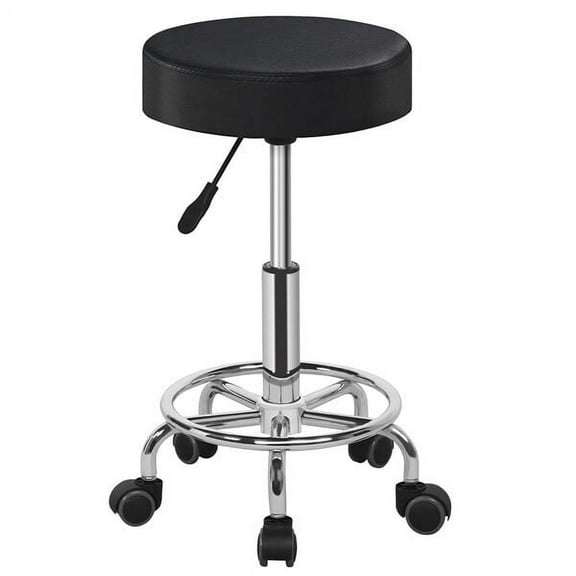 YYEAN Stools with Wheels Adjustable Salon Stool Barber Chair Rolling Spa Stool Black