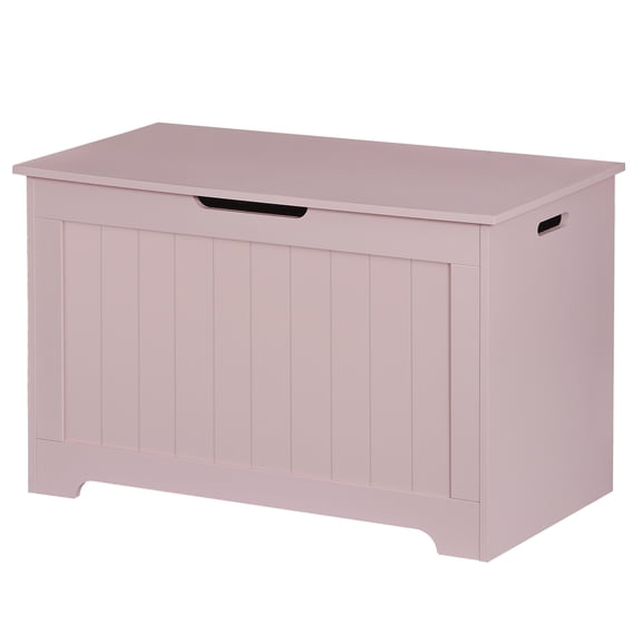YYEAN Storage Chest, 30 inches Chest Box Organizer with 2 Safety Hinges, Wooden Entryway Storage Bench-Pink