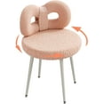thumbnail image 1 of YYEAN Vanity Chair with Back, Swivel Makeup Chair with Upholstered and Golden Metal Legs for Living Bedroom and Makeup Room, Off-Pink, 1 of 8