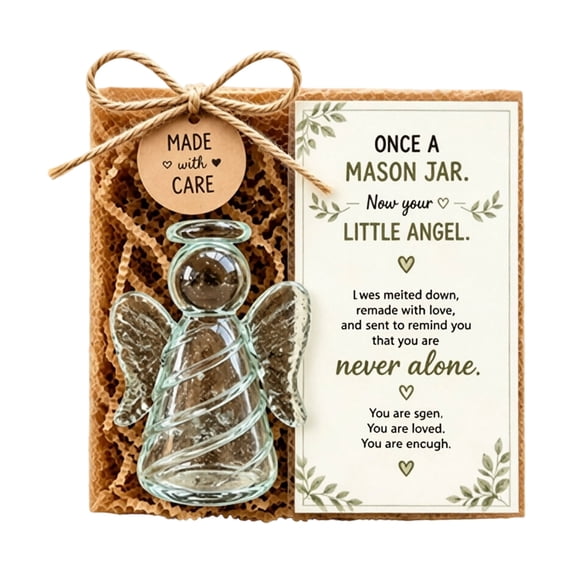YYFJ Emotional Support Glass Animal Gift,Recycled Glass Pocket Hug with Encouragement Card for Desk Decor,7 Animal Styles Available (A)