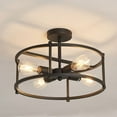 thumbnail image 1 of YYJLX Industrial Semi Flush Mount Ceiling Light ,4 Light Rustic Metal Ceiling Light Fixture,Black Farmhouse Chandelier for Kitchen Island Dining Room Hallway Entryway Bedroom Living Room, 1 of 8