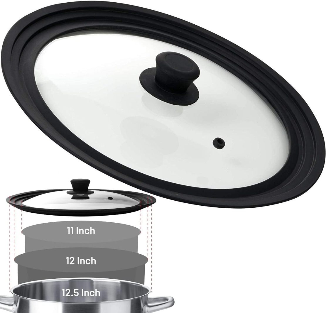 YYJP Universal Round Lid for Pans, Pots and Skillets Vented Tempered ...