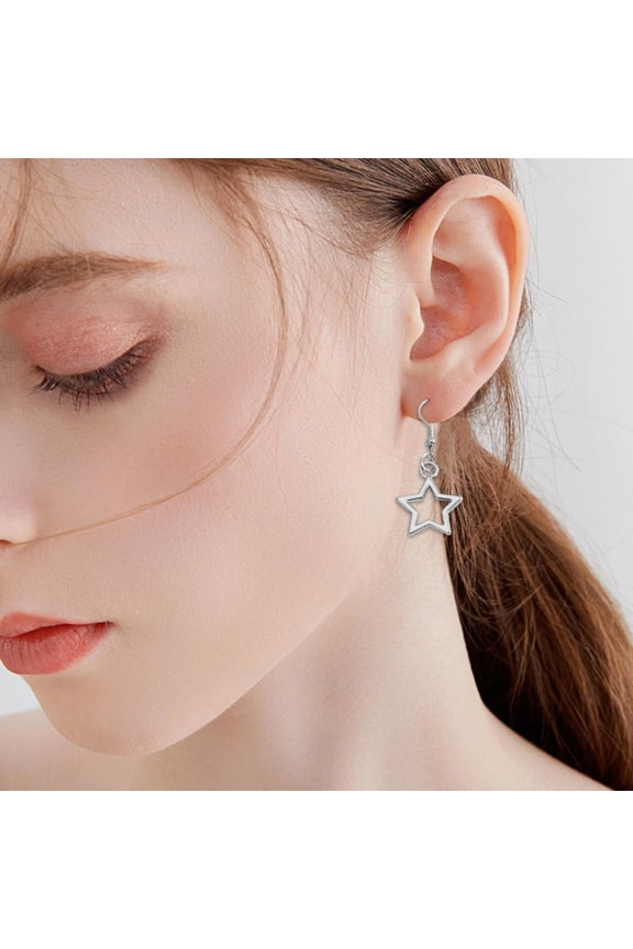 1 Pair Drop Earrings Hoop Earrings For Women's Party Evening Gift Date Alloy Fancy Fashion Star Goth Minimalist Star Decoration Drop Earrings