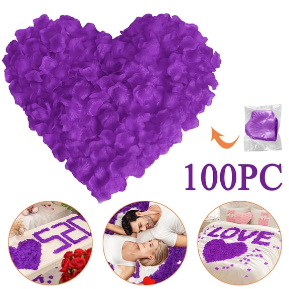 YYKihy 100Pcs Artificial Rose Petals Silk Wedding Decor Dark Purple