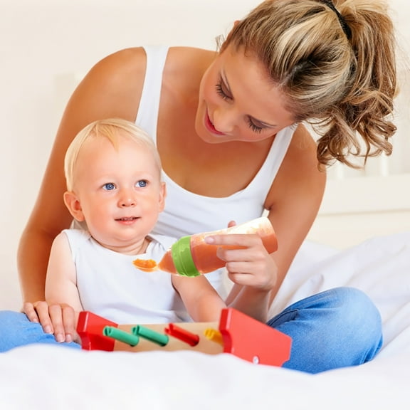 YYKihy 1pc Silicone Baby Food Bottle Spoon Feeder For Baby Toddler Infant Cereal Food Supplement 120ml