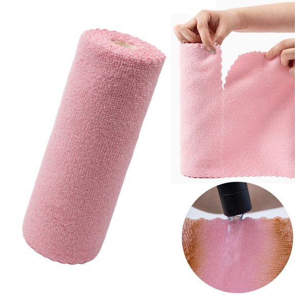 YYKihy 20 Pack Microfiber Cleaning Cloth Roll Lint Free Rags Tear Reusable Towels Washable Shop Rags Absorbent Dish Rags For Car Kitchen Window Garage