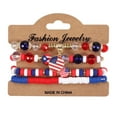 thumbnail image 1 of YYKihy 20204 New American Flag Red White And Blue Artificial Crystal Bracelet American Independence Day Multi Layered Beaded Stretch Bracelet, 1 of 7