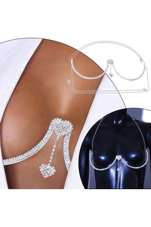 2023 New Summer Chest Bracket Chain Trendy Heart Pendant Chest Bracket Bra Chain Sexy Bikini Bra Body Chain Jewelry For Women