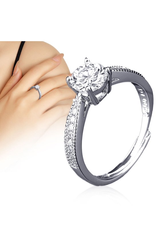 2024 White Dew Ring Classic Four One Moissanite Light Proposal Ring