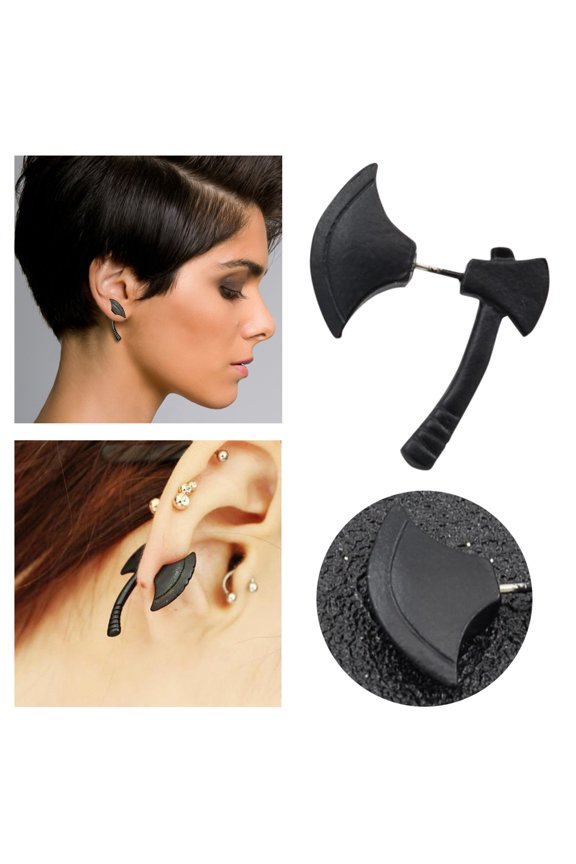 3D Artificial Axe Shape Puncture Earrings Stereplane Axe Earrings Wedding Split Earrings Geometric Earrings For Women