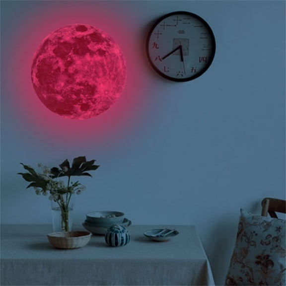 YYKihy 3D Large Moon Removable Glow In The Dark Sticker Planet Decal Solar System Decoration For Room Wall Or Ceiling Wall Art