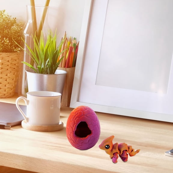YYKihy 3D Printed Dragon Egg & Baby Dragon Set Cute Pet Dragon Easter Decor Toy Figurine