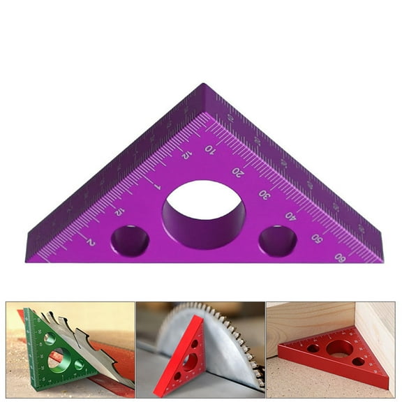 YYKihy 45/90 Triangle Ruler Aluminum Alloy Frosted Right Angle Gauge Woodworking Drafting Triangles Protractor Measuring Tool
