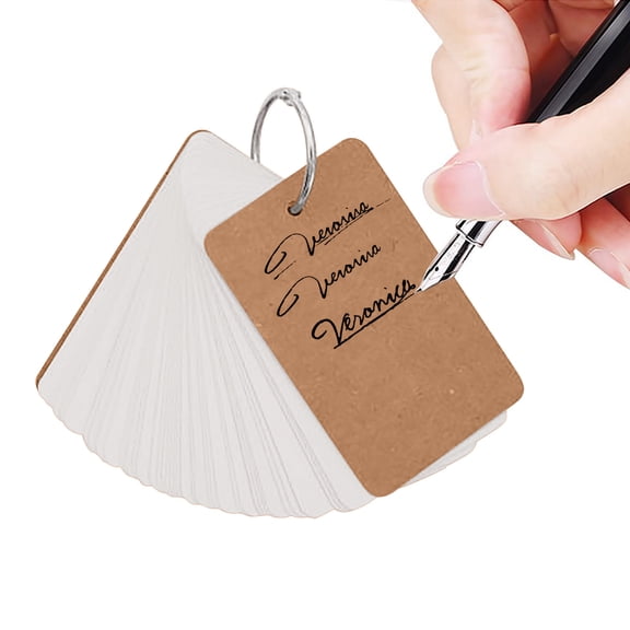 YYKihy 50 Sheets Of 9.4cmX5cm Blank Page Kraft Paper Notebook Study Card Portable Notepad DIY Notebook