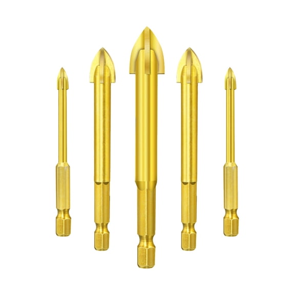 YYKihy 5PCS Efficient Universal Drilling Tool Multi Function Triangle Alloy Drill Bit Tip Tools Concrete Carbide Drill Tap Bit Set Suitable For Glass Ceramic Tile Wall And Wood (3mm~7mm)