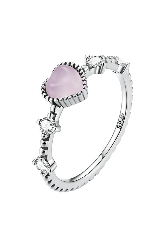 925 Sterling Silver Ring Love Shape Engagement Ring Commitment Ring Female