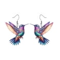 thumbnail image 1 of YYKihy Acrylic Bird Earrings For Women Novelty Colorful Elegant Long Parrot Hummingbird Dangle Drop Animal Earrings Jewelry, 1 of 3