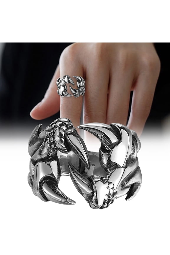 Adjustable Punk Style Ring Rock Dragon Rings Unisex Punk Halloween Dark Wind Ring For Women Men
