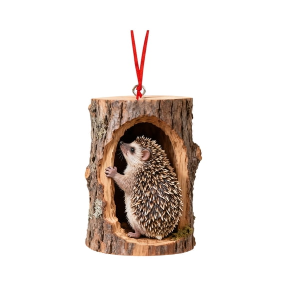 YYKihy Animal Christmas Ornament 24 Styles 2D Acrylic Flat Hedgehog Squirrel Owl Panda Cat Raccoon Sloth For Christmas Tree Home Festival Decoration Sky Blue