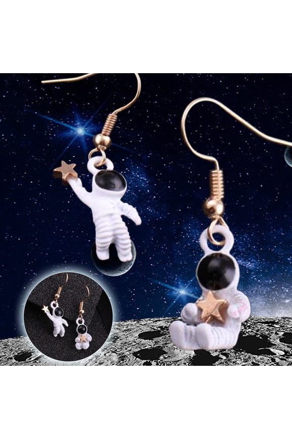 Astronaut Earrings Asymmetric Left And Right Earrings Astronaut Star Earrings Split Earrings For Women