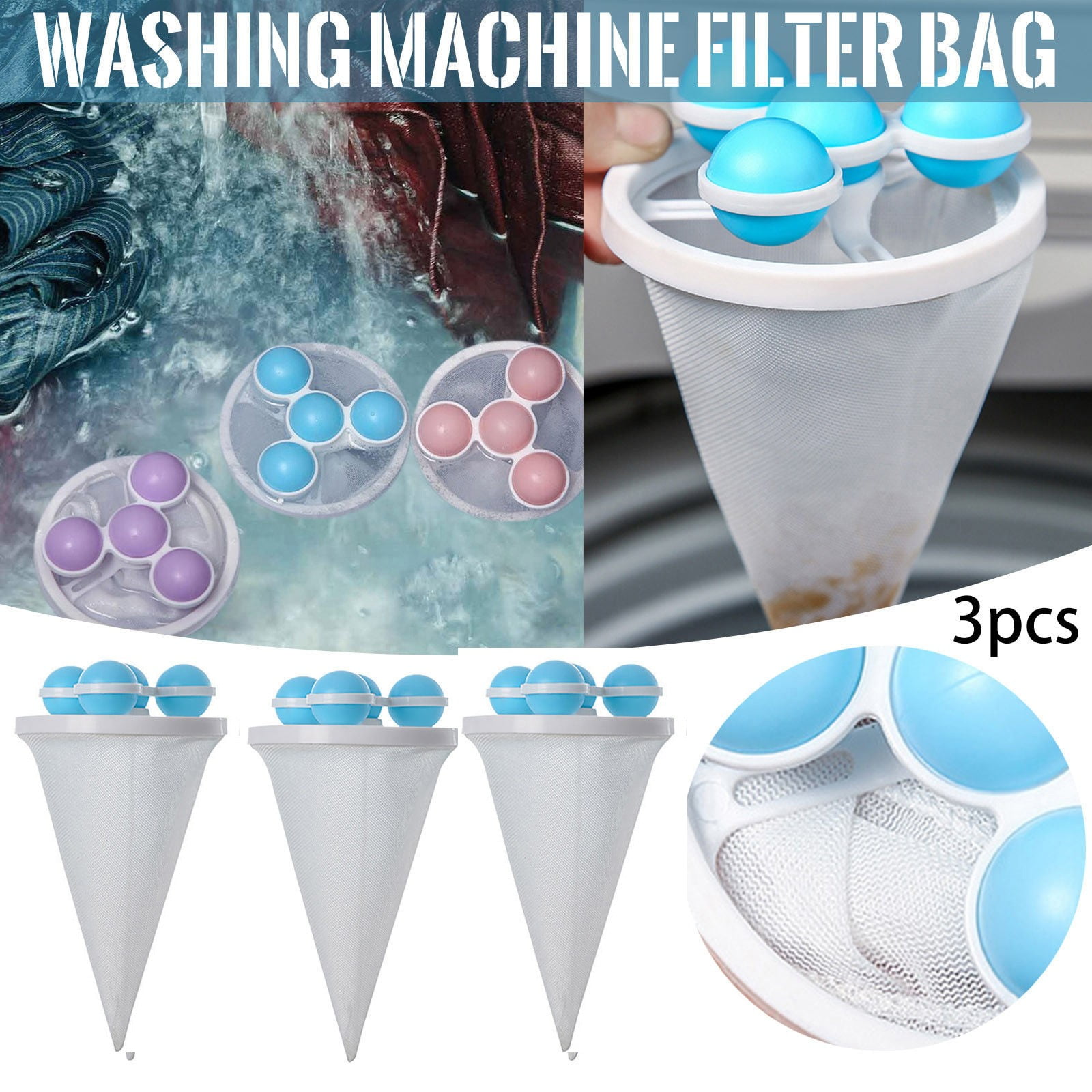YYKihy Ball Decontamination Bag Filter Clothes Wash Machine Remover ...