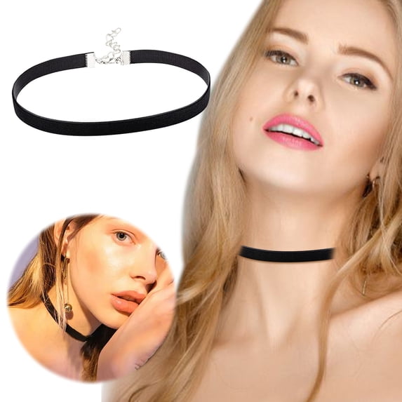 YYKihy Belt Fashion Short Necklace Velvet Collar Necklaces Classic Choker Necklace For Women Comfortable Velvet Ribbon Halloween Birthday Decorations