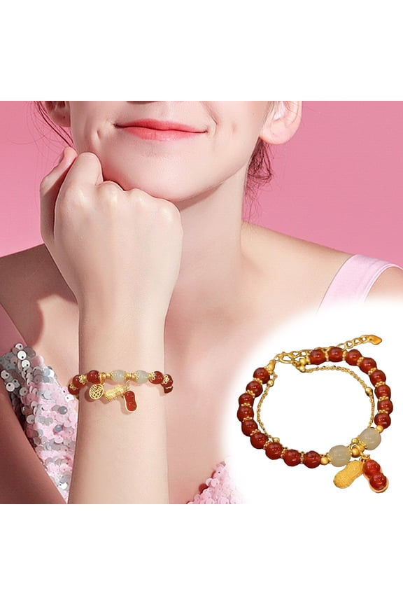 Blessing Good Luck Bead Jade Bracelets For Women Jade Dainty Beads Bracelets Gold Jewelry Gifts For Women Her Him Father Mother