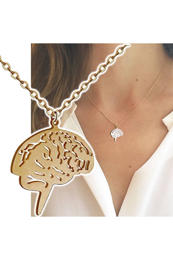 Brain Pendants Human Organ Necklaces Plated Tricolor Stainless Steel Chains