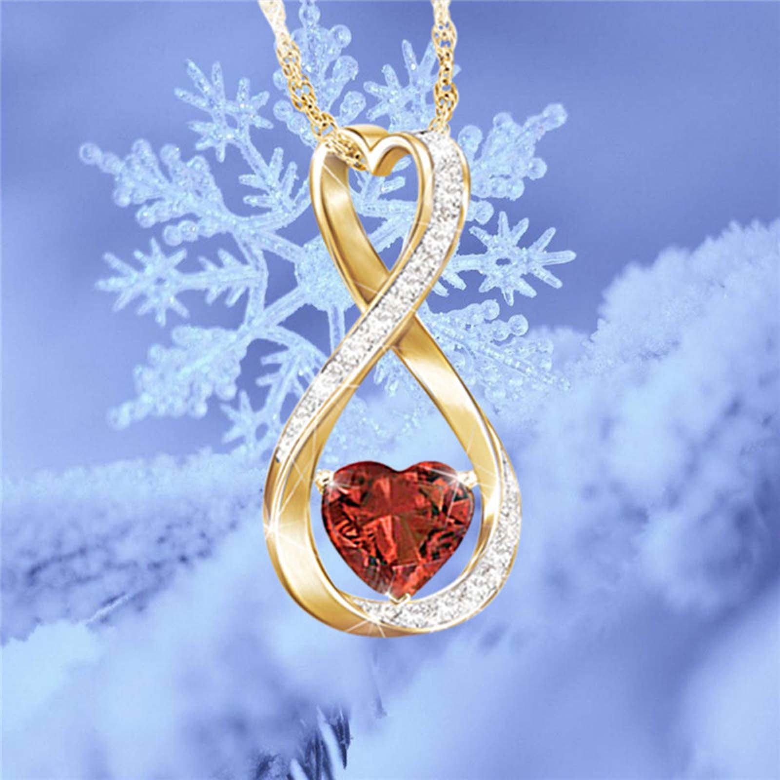 YYKihy Bridal Women Chain Double Jewelry Pendant Necklace Heart for ...
