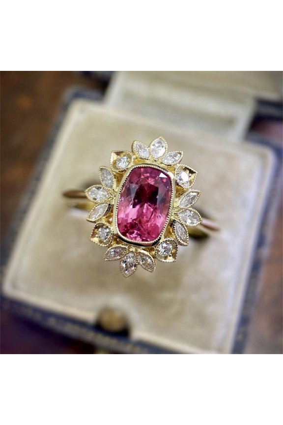 Bright Zircon Ring Red Stone Jewelry Fashion Jewelry Engaged Ring For Women