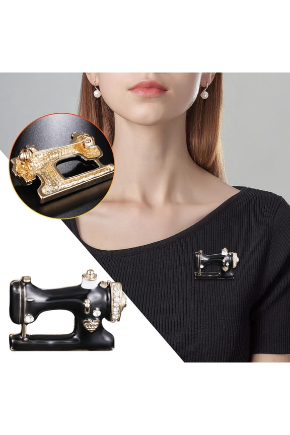 Brooch Black Sewing Machine Brooch Fashionable And Creative Brooch Clothes Decoration