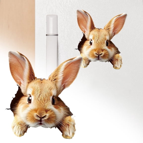 YYKihy Bunny Wall Stickers Break The Wall Stickers Cute 3D Bunny Walls Art Door Sticker Decoration Easter Breaking Through Walls Decor Decals For Home Decor