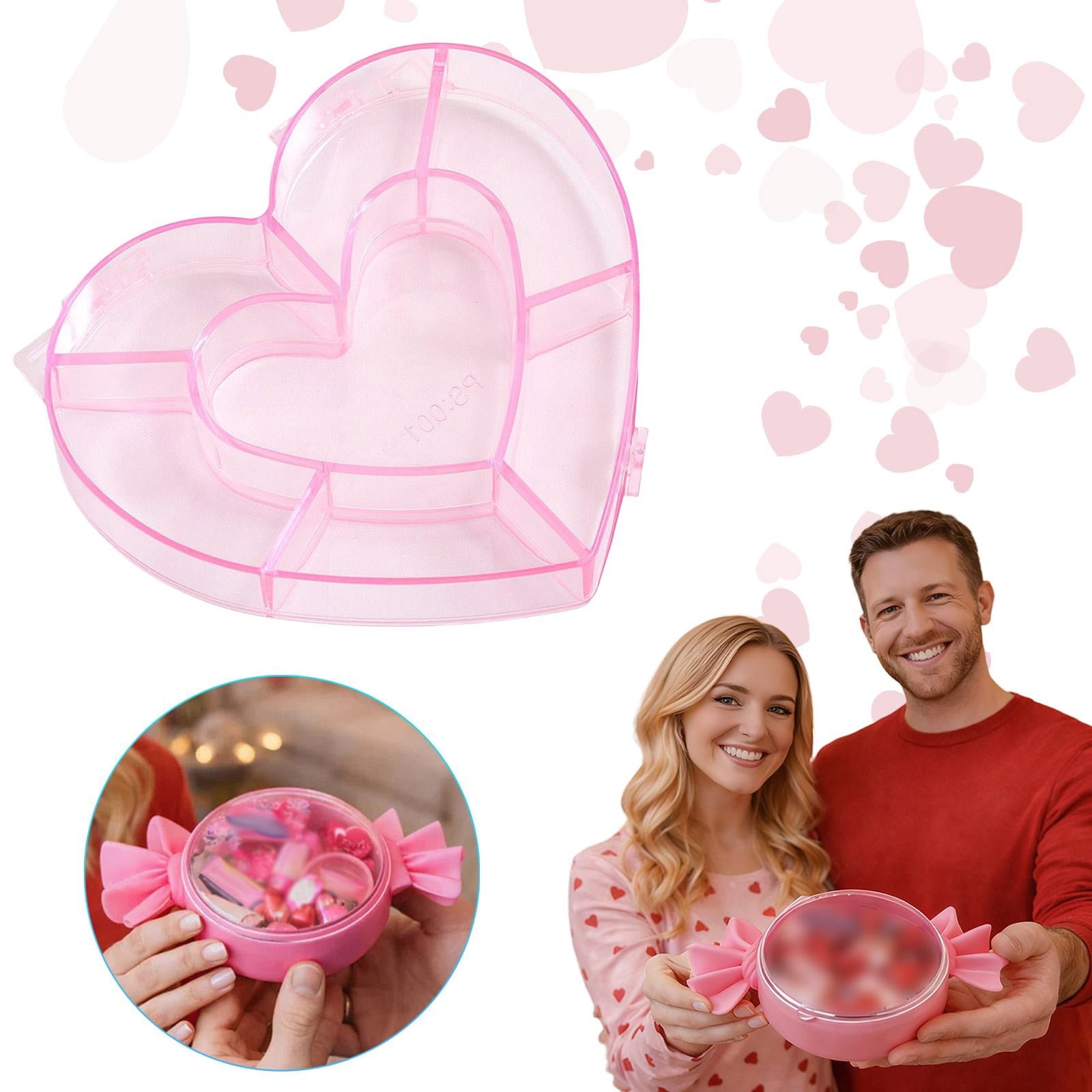 YYKihy Candy Shaped Containers Valentine Candy Jar Fillable Candy ...