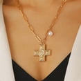thumbnail image 1 of YYKihy Chunky Necklace For Women Hammered Pearl Layered Necklace Pearl Costume Jewelry, 1 of 4