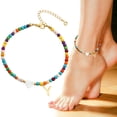 thumbnail image 1 of YYKihy Colorful Ankle Bracelets For Women Cute Beaded Initial Ankle Bracelet Anklets Simple Charm Anklets Jewelry For Women Birthday Ideas, 1 of 9