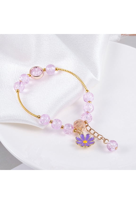Crystal Stone Bracelet Rhinestone Bracelets Colorful Jewelry Flower Multi Beads Style Handmade Accessories Fashion Stone Beads Strawberry Crystal Hand String