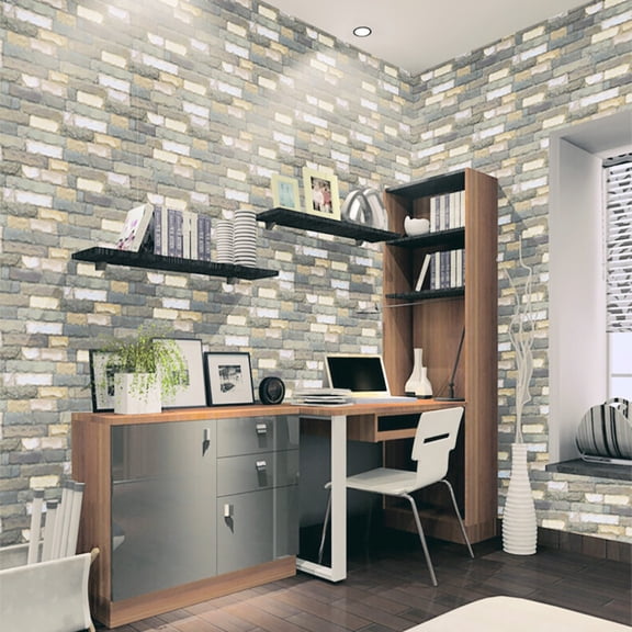 YYKihy Decor Stone Wall Sticker Rustic Home Effect Brick Adhesive 3D Home Decor
