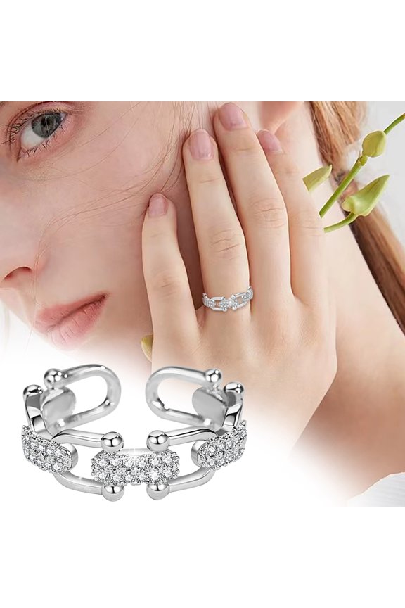 Diamond Chains Ring For Women Fashion Jewelry Popular Accessories Holiday Gift For Wife