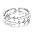 thumbnail image 1 of YYKihy Double Layer Star Pearl Ring For Women Summer Fashion Personalized Ring Opening Adjustable Index Finger Ring, 1 of 7