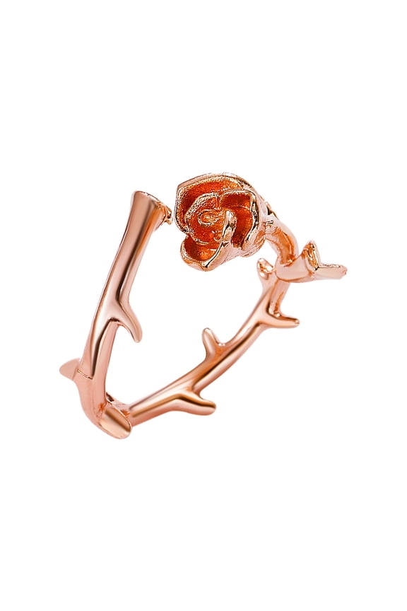 European And American Creative Sweet Open Ring Adjustable Thorn Rose Ring