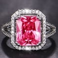 thumbnail image 1 of YYKihy Exquisite Pink Diamond Geometric Square Edge Classic Ring Ladies Jewelry Gift, 1 of 9