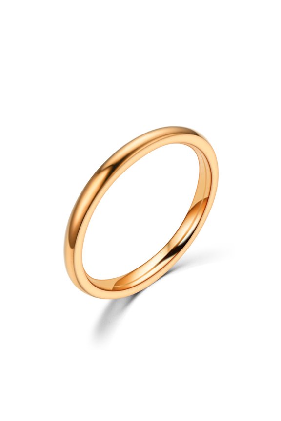 Fashion Contracted 2MM Fine Hand Polished Women's Tail Ring Couple Ring