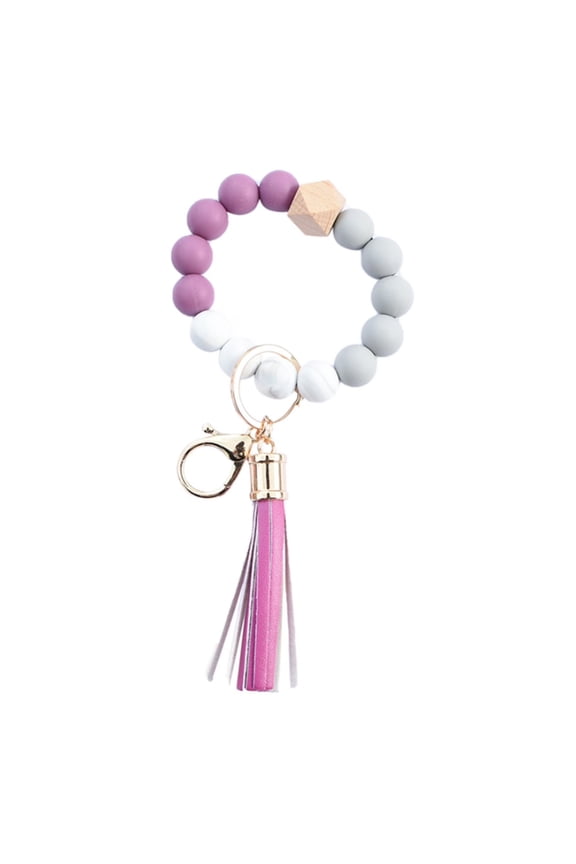 Fashion Creative Keychain Bracelet Wristlet Key Ring Beaded Bangle Key Chains For Women